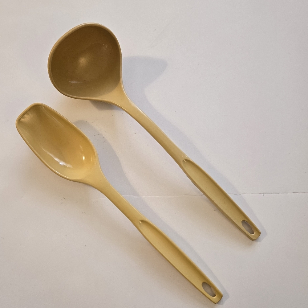 Vintage Foley Harvest Gold Ladle and Spoon Retro Kitchen